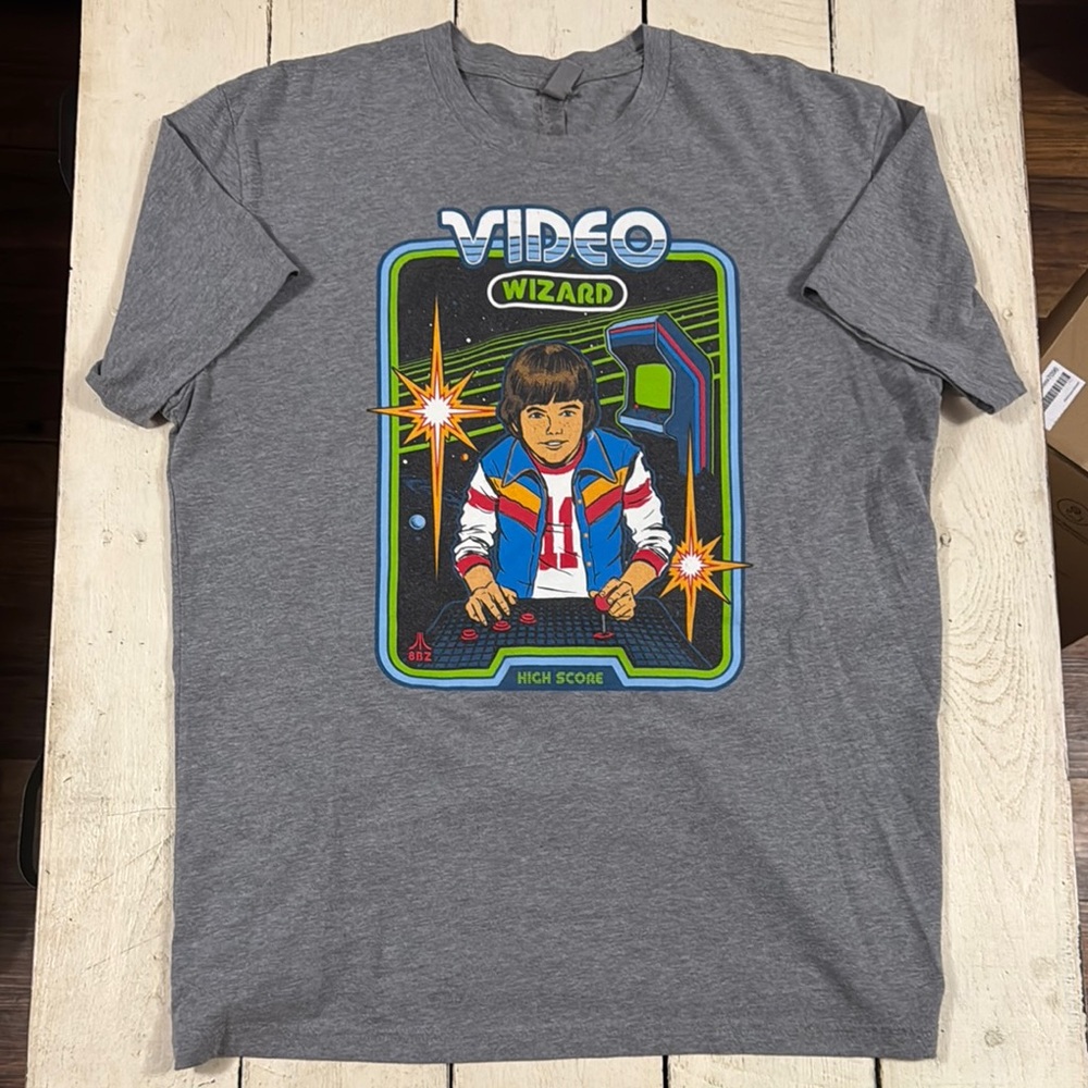 Gray Video Wizard Graphic T-Shirt